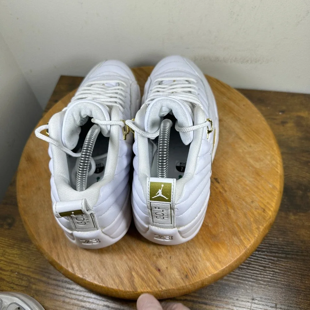 Air Jordan 12 Low Golf Metallic Gold White Shoes DM0106-117 Mens Size 7